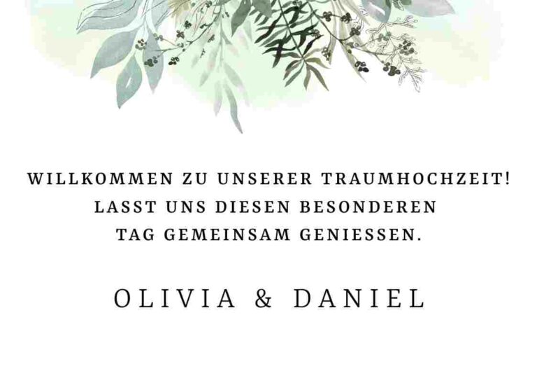 Willkommensschild Hochzeit: Texte und Zitate für euren Empfang 1-4-6