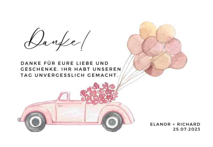 Dankeskarten Hochzeit: Persönliche Danksagungen gestalten