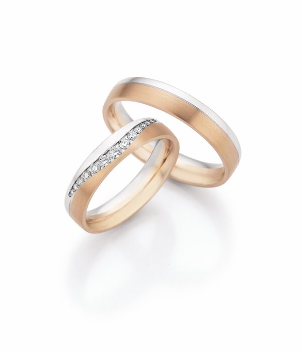 Collection Reusch: Trauringe aus Roségold und Diamanten
