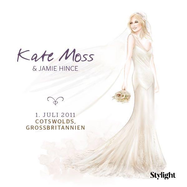 Kate Moss in ihrem Brautkleid