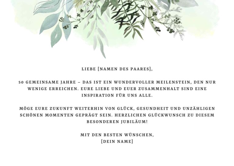 Glückwünsche zur Goldene Hochzeit – die schönsten Sprüche Green-Watercolor-Wedding-Welcome-Sign-1-5