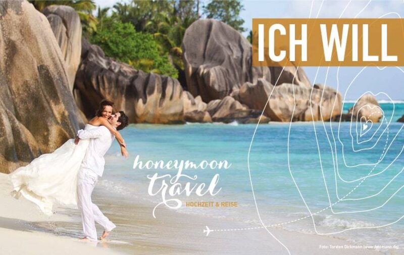 Honeymoon Travel: Brautpaar am Strand