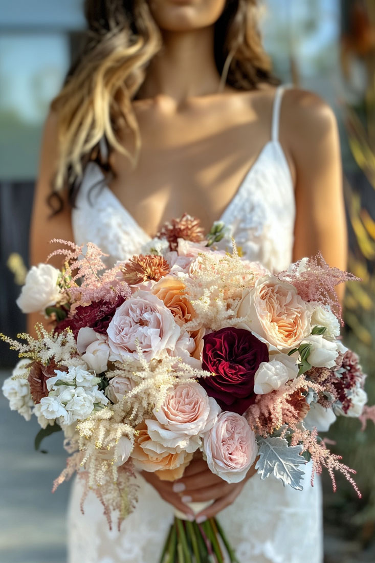 Blumenstrauß mit englischen Rosen