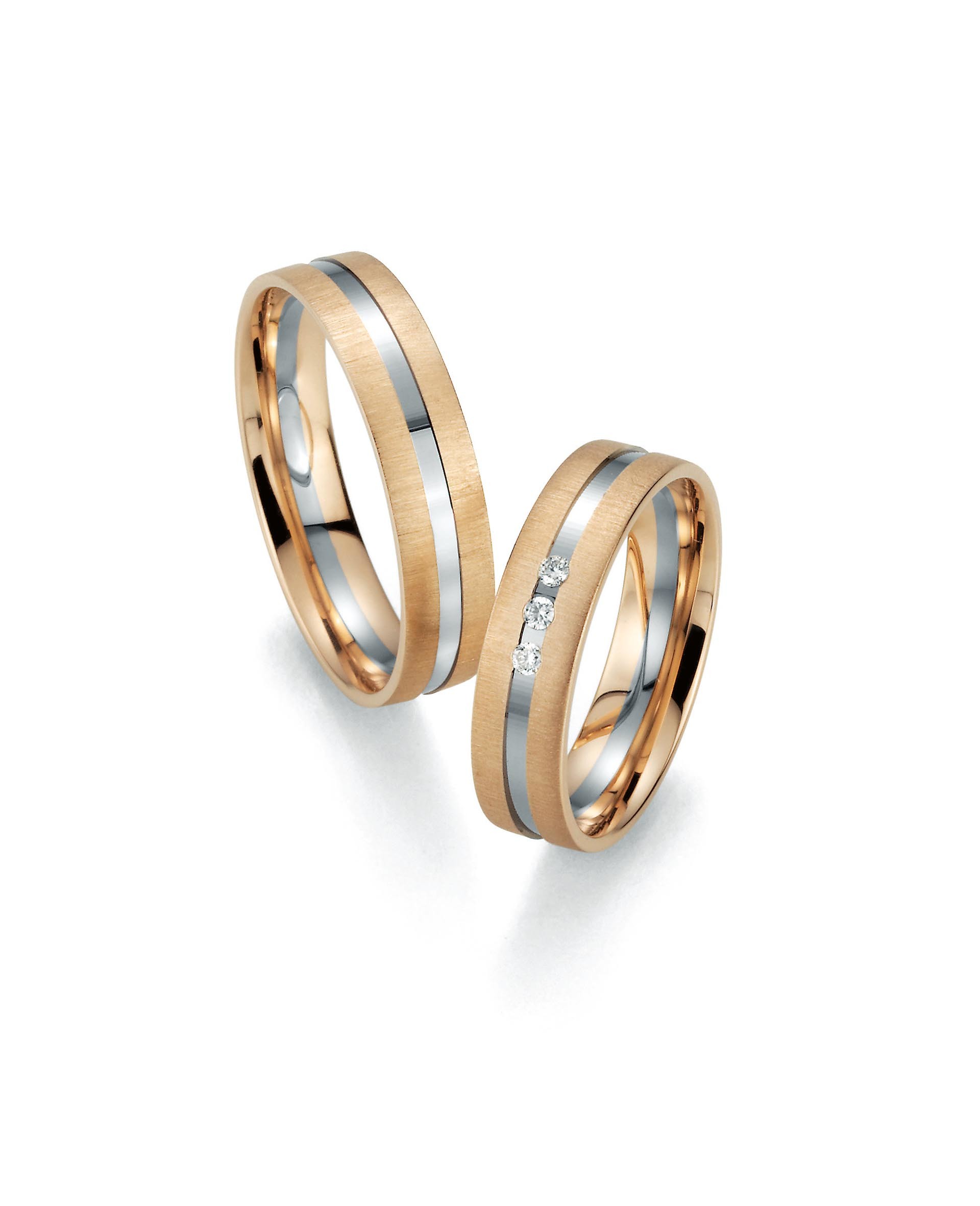 Bayer – Trauringe Trauringpaar Palladium / Apricotgold