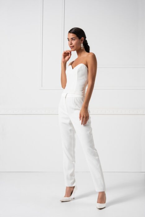 Braut-Outfit aus Hose und Korsagetop von Weise Essentials, Modelle 368008 und 336004