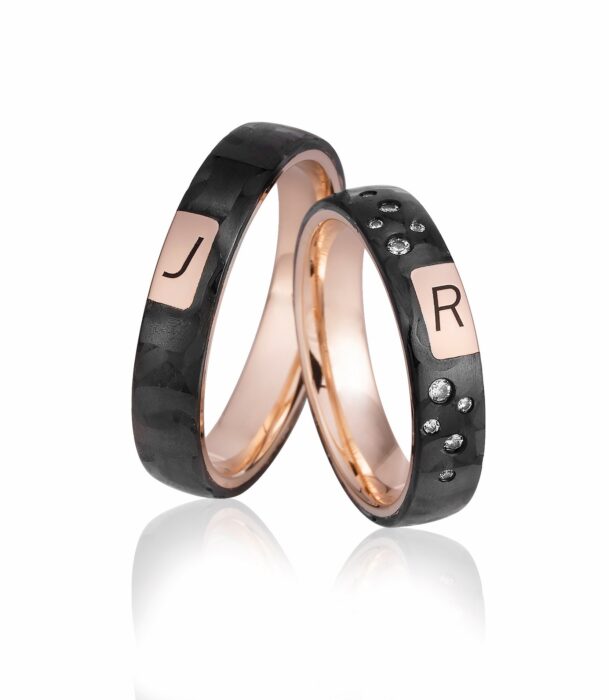 Breuning – Eheringe in Roségold und Carbon