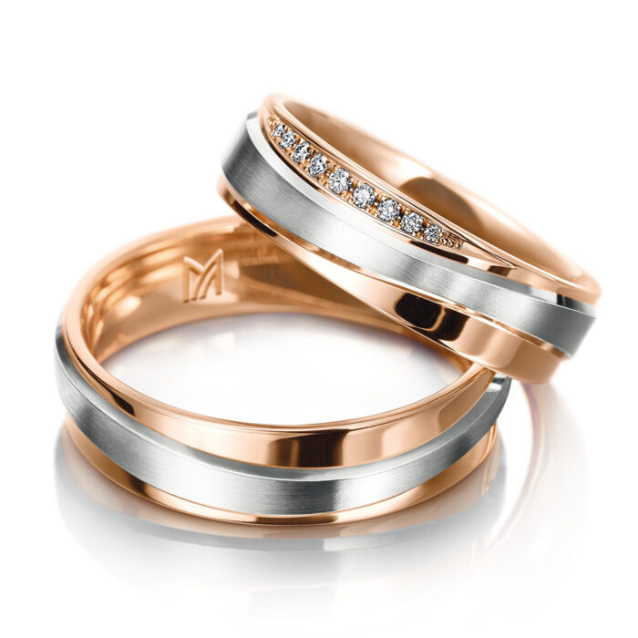 Meister Eheringe Bicolor – Rot- und Weißgold