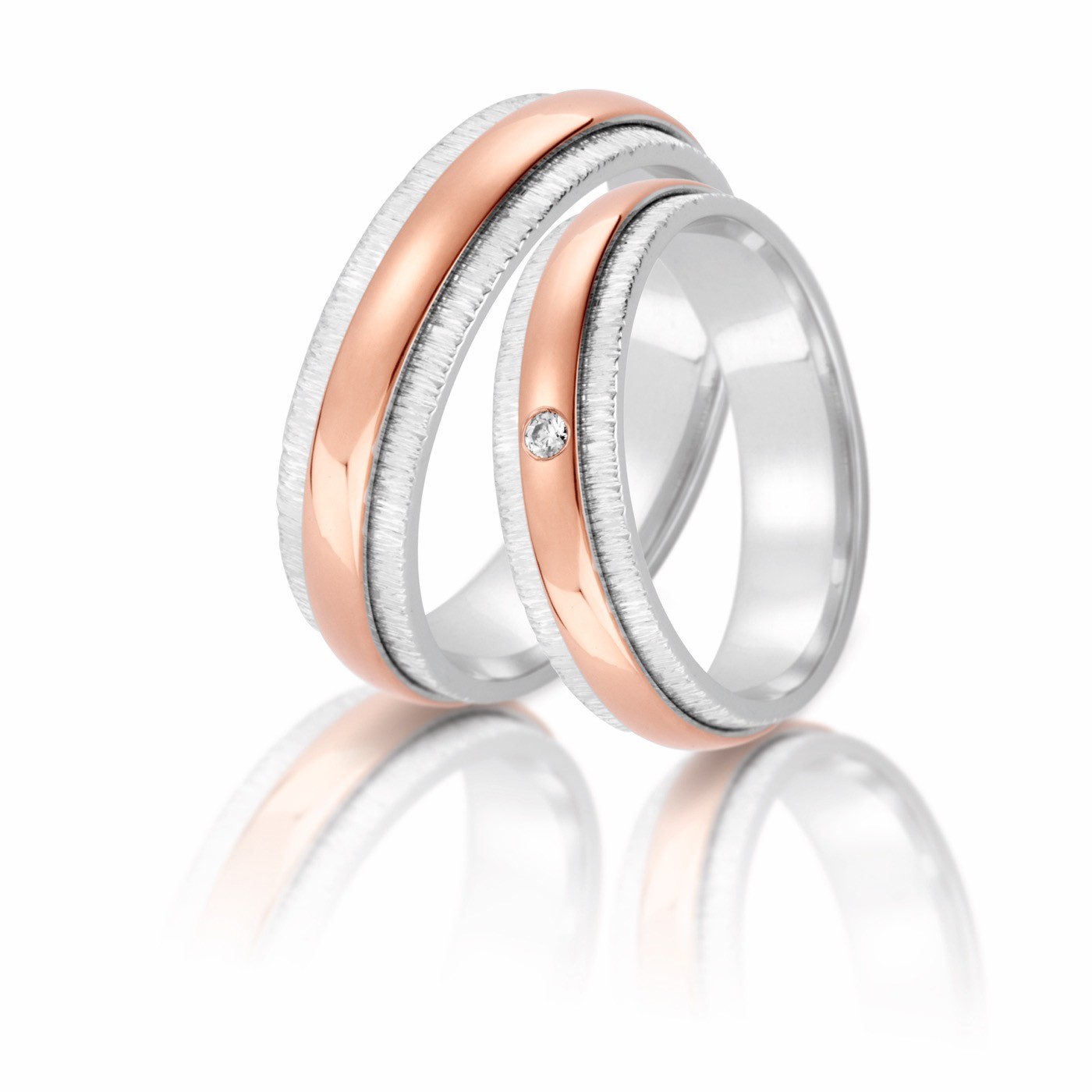 Steidinger Bicolor-Trauringe Weiß- und Rotgold