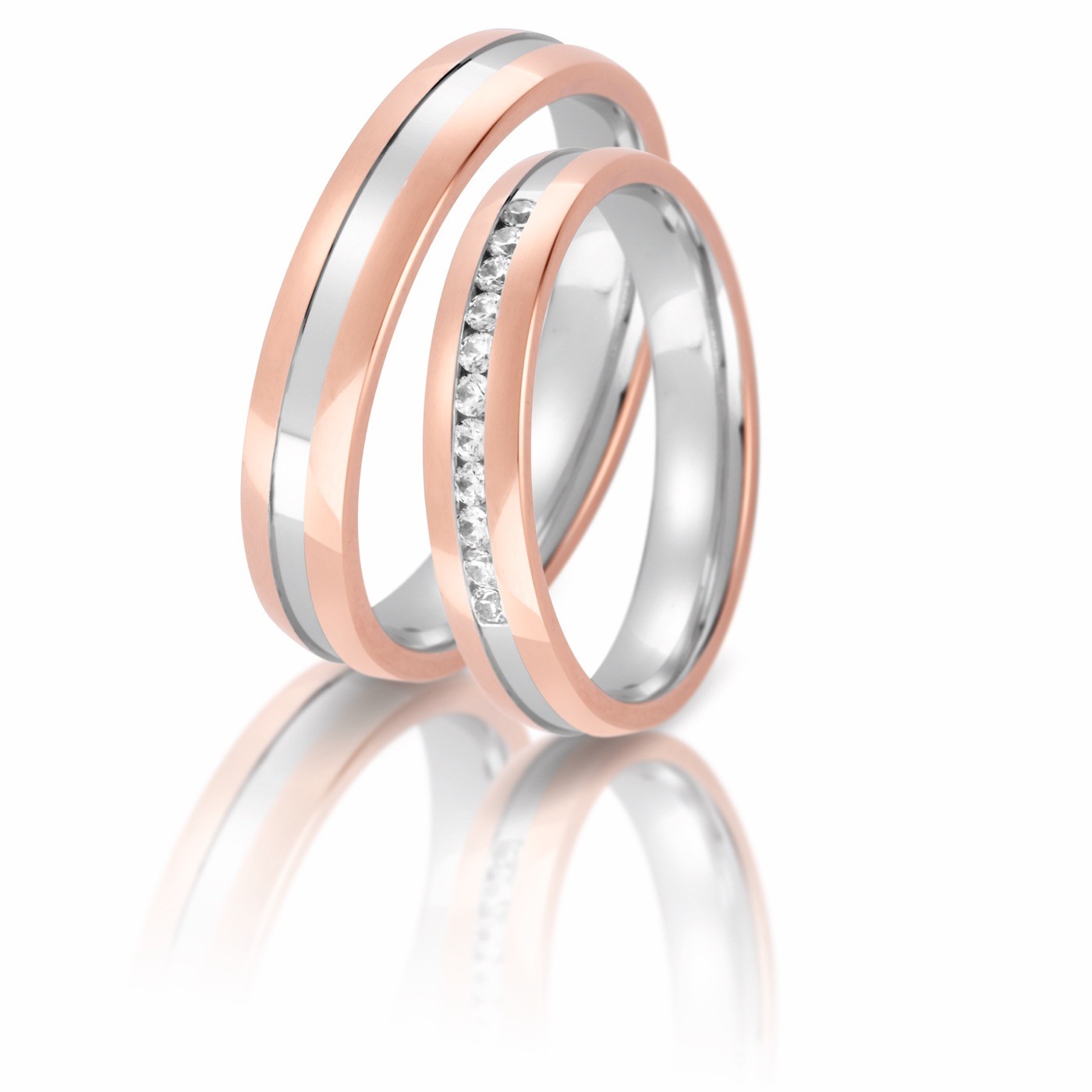 Steidinger Bicolor-Trauringe Weiß- und Rotgold
