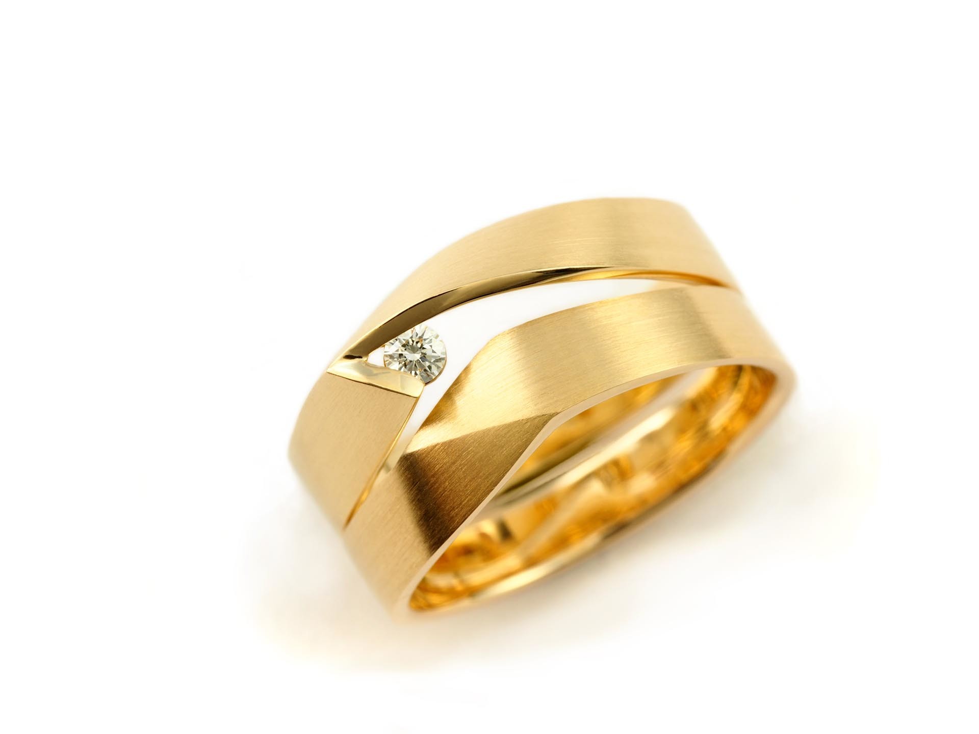 Vincent van Hees Trauring Gelbgold mit Brillant