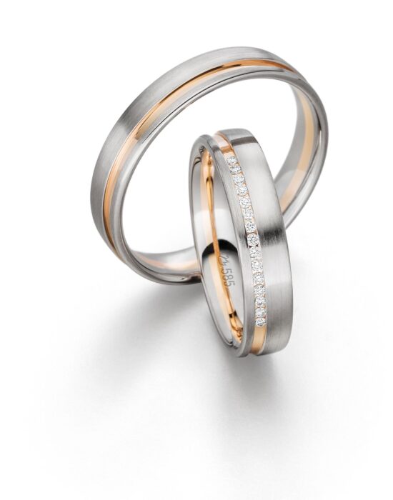 Wörner Trauringe bicolor Rosé- und Weißgold