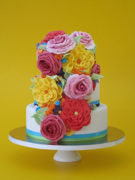 bunte Hochzeitstorte