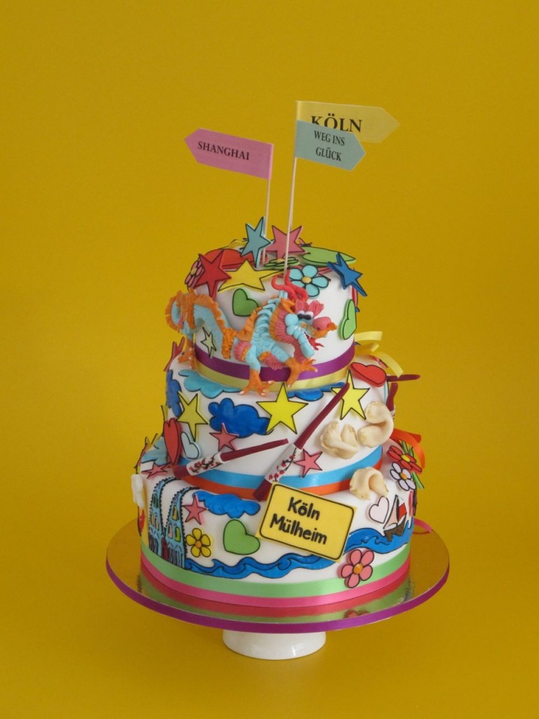 bunte Hochzeitstorte