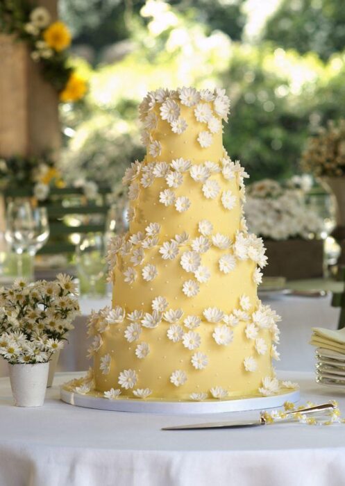 Hochzeitstorte in Gelb