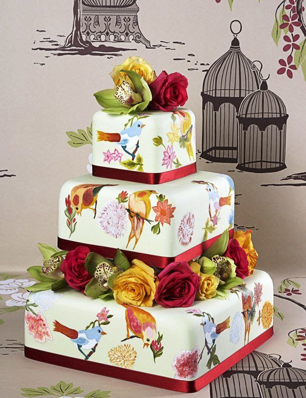 bunte Hochzeitstorte