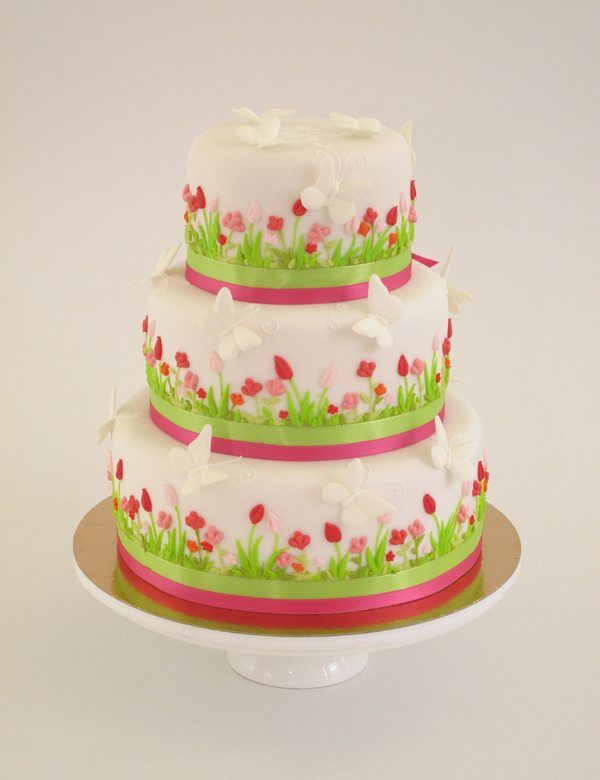 farbige Hochzeitstorte