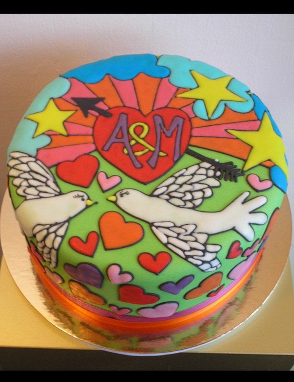 bunte Hochzeitstorte