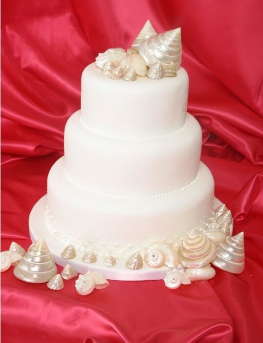 Hochzeitstorte in Weiß