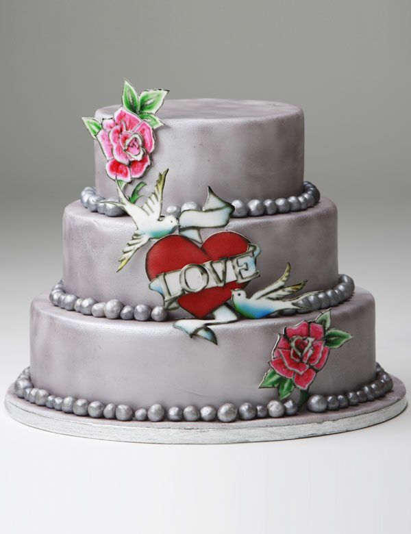 Hochzeitstorte in Grau